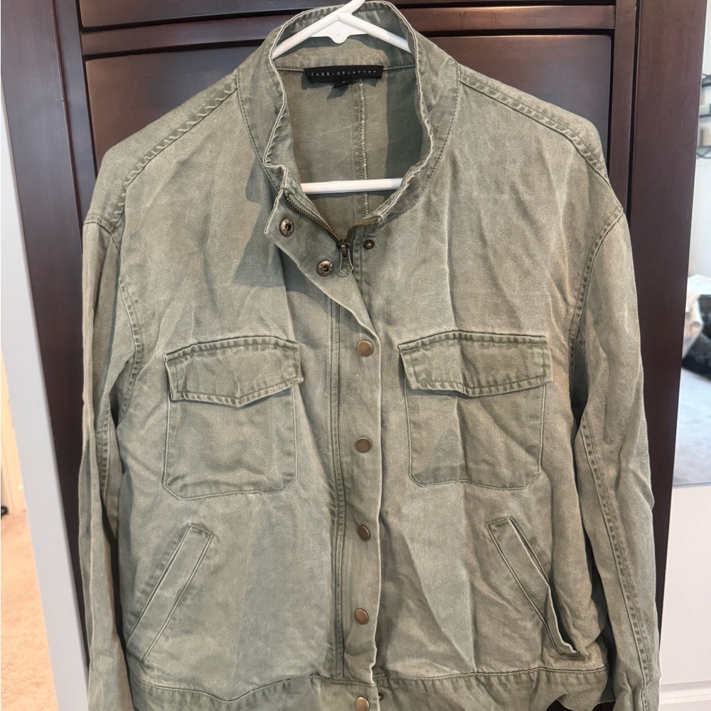 Jane and Delancey Washed Olive Utility Jacket